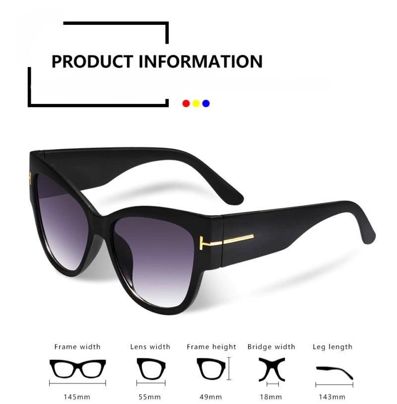 Big thick frame cat eye sunglasses