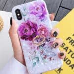 pretty floral iphone cover with sparkly effect