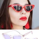 new triangle oval cat eye sunglasses red and pink