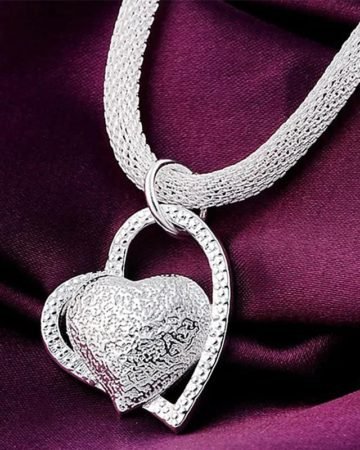 silver hearts necklace