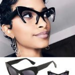steampunk half frame cat eye sunglasses