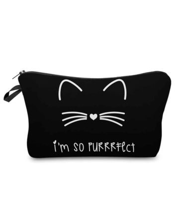 i'm so purrrfect cosmetic bag case