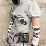 Rivet & Chains Punk Crossbody Bag (Black Leather Style)