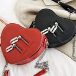 red black heart shaped crossbody bag for women