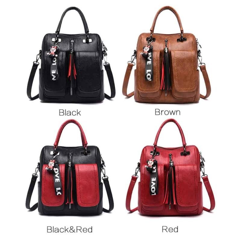 4 colors luxe 3-in-1 backpack, shoulder bag, handbag. Faux soft leather. Multiple pockets
