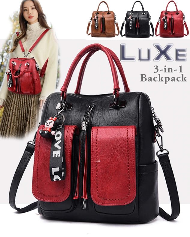 Soft Leather Bag With Multiple Compartments For Women 