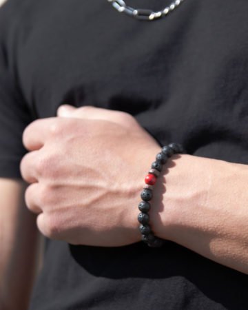 black and red lava beads bracelet