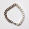 Asymmetric Pearl and Curb Chain Bracelet
