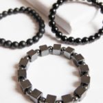 3pc set Black Stone and Bead bracelet