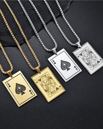 poker playing card necklace